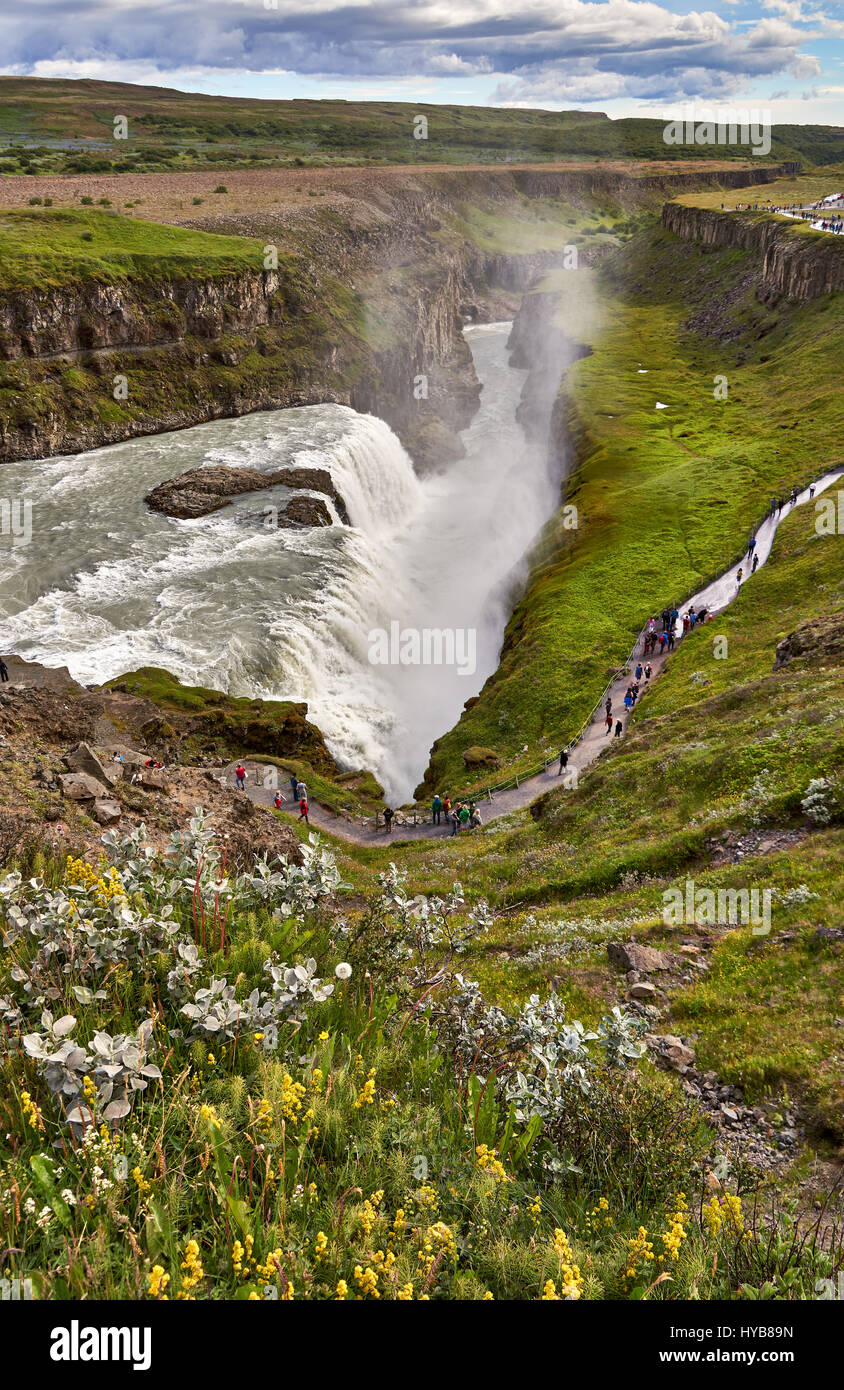 Cascate Gullfoss in Islanda Foto Stock