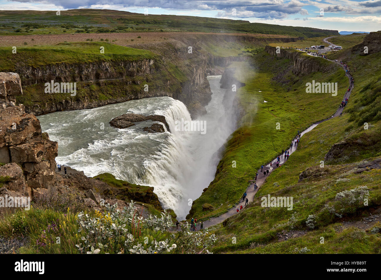 Cascate Gullfoss in Islanda Foto Stock