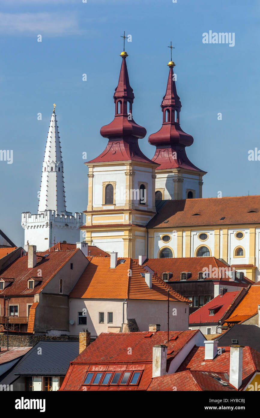 Chiesa Decanal dell Esaltazione della Santa Croce, Kadan, Boemia settentrionale, Repubblica Ceca, Europa Foto Stock