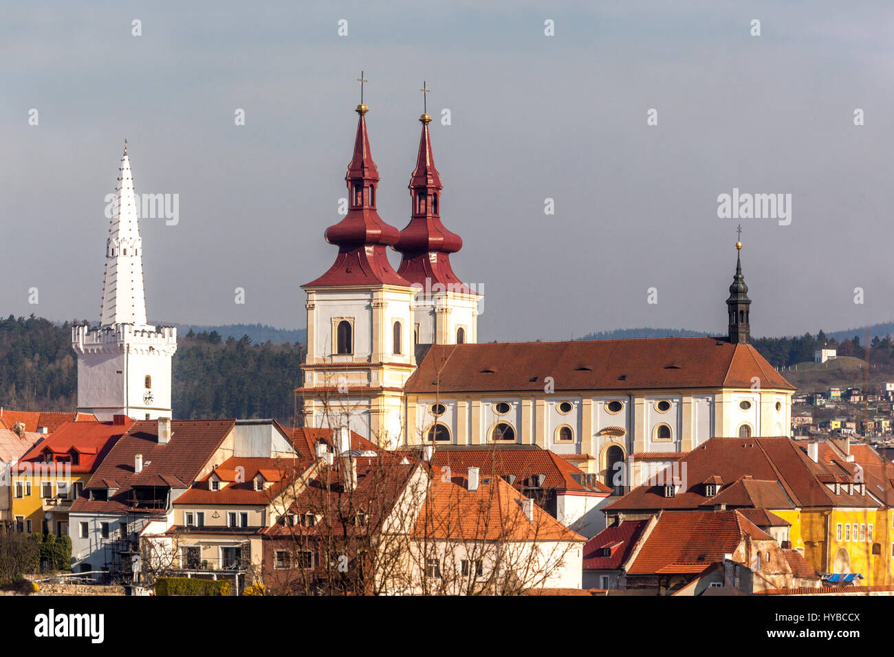 Chiesa Decanal dell Esaltazione della Santa Croce, Kadan, Boemia settentrionale, Repubblica Ceca, Europa Foto Stock