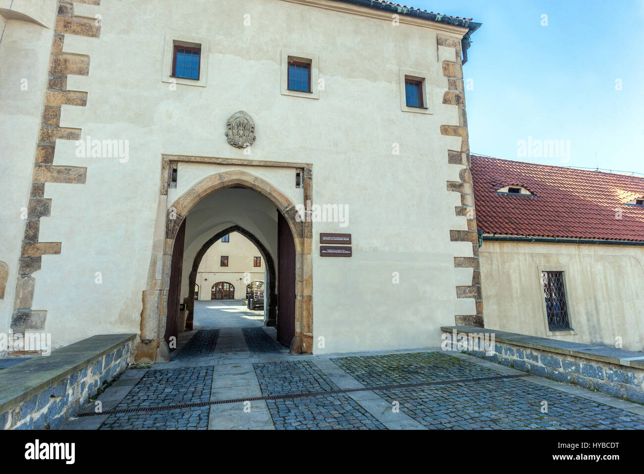 Il castello gotico, Kadan, Boemia settentrionale, Repubblica Ceca, Europa Foto Stock