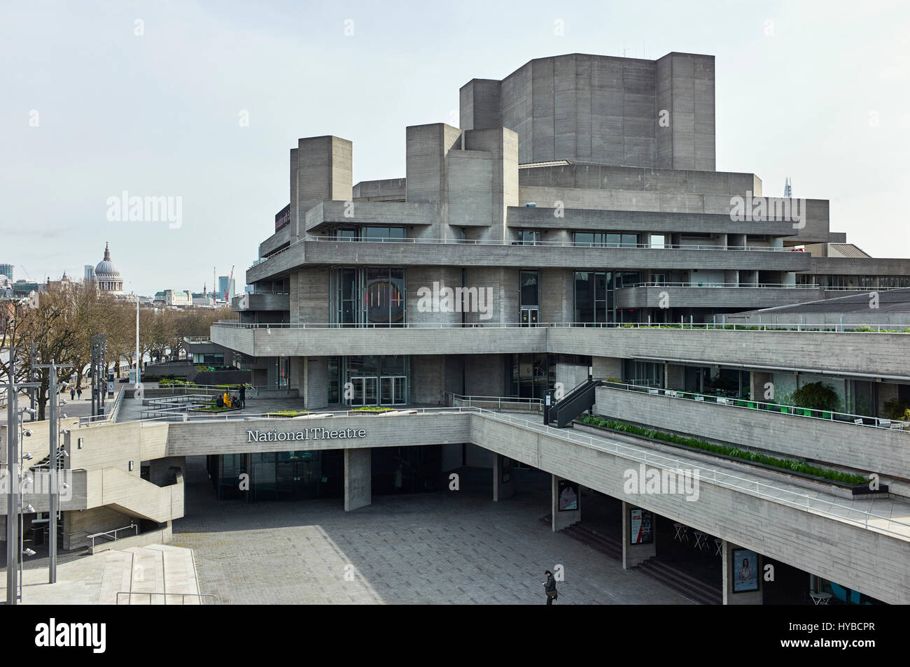 Teatro Nazionale edificio sulla Southbank, Londra Foto Stock