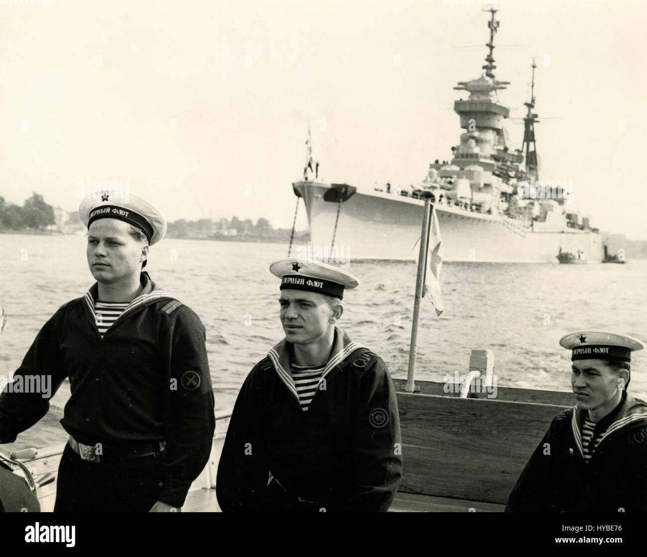 3 marinai russi dalla rivoluzione di Ottobre cruiser, Stoccolma, Svezia Foto Stock