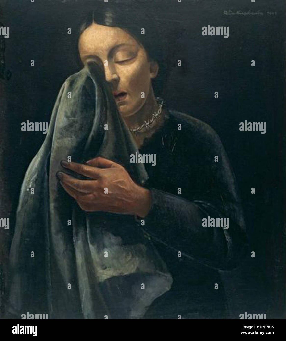 4453.felix nussbaum huilende vrouw 1941 olierverf op paneel 52 x 48 cm Foto Stock