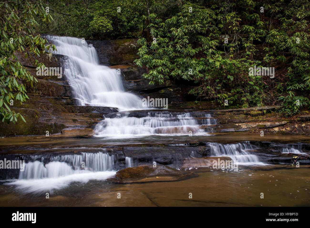 Stonewall Creek Falls si trovano in Tiger, ga appena a sud di Clayton, ga. Le cascate sono a circa 6 metri di altezza. i livelli dell'acqua sono meglio nel nord ga oltre l'ultimo paio di settimane. Foto Stock