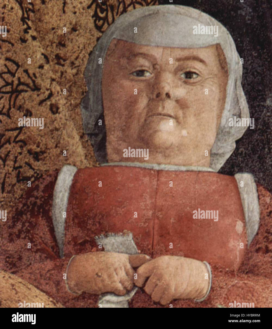 L'opera di Andrea Mantegna, "il Trionfo di Cesare", mette in mostra la sua padronanza della prospettiva e la sua intricata rappresentazione di antichi trionfi romani. Questo affresco è un importante esempio di arte rinascimentale e fornisce una vivida rappresentazione della storia romana. Foto Stock