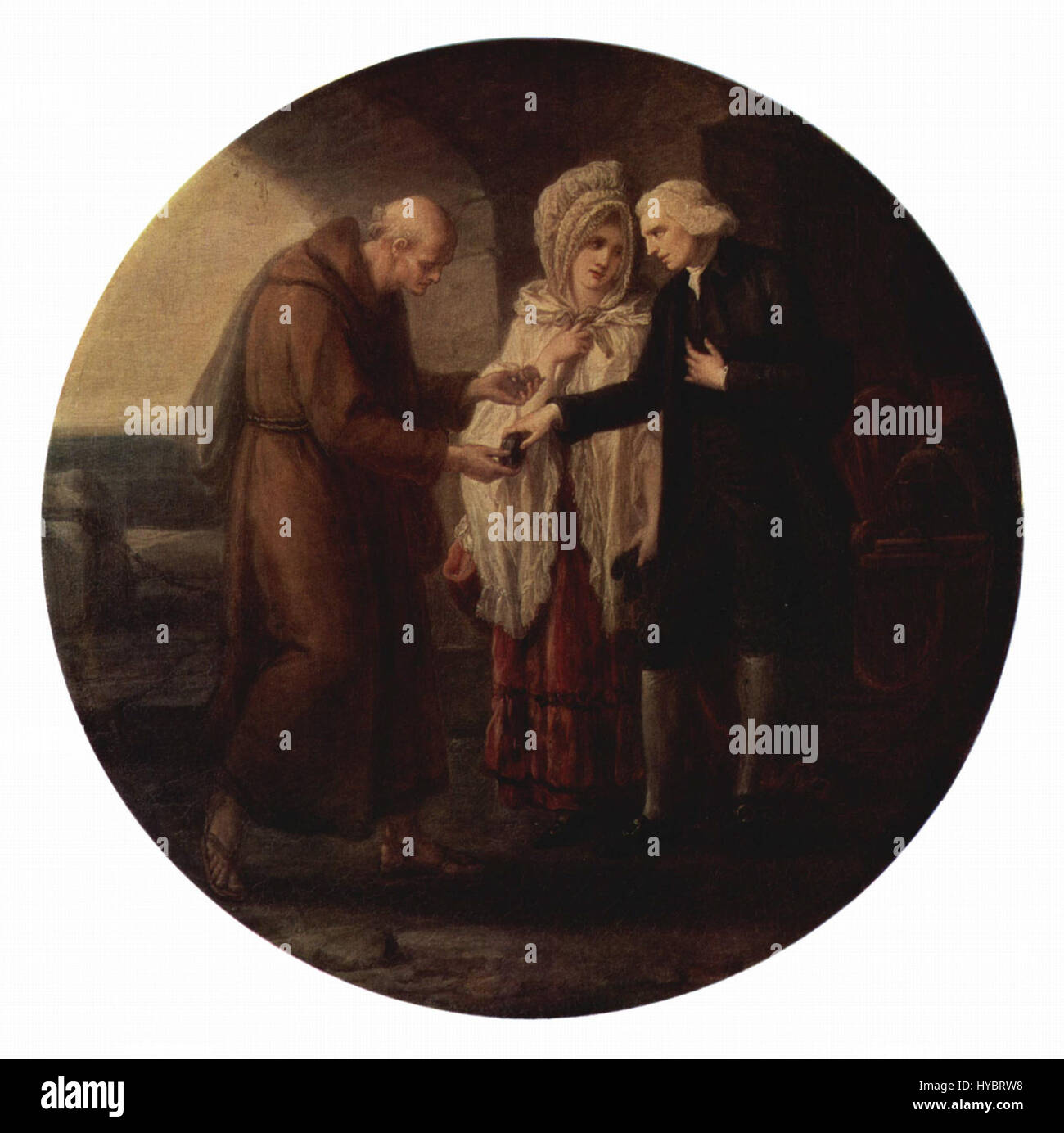 Angelica Kauffmann (1741–1807) è stata una rinomata pittrice neoclassica svizzera nota per i suoi dipinti storici e ritratti. Questa opera rappresenta probabilmente uno dei suoi famosi ritratti o scene mitologiche, mostrando la sua abilità nel ritrarre le figure con grazia e chiarezza. Kauffmann era molto apprezzata al suo tempo per i suoi contributi al neoclassicismo ed è ricordata come una delle artiste femminili di maggior successo del XVIII secolo. Foto Stock