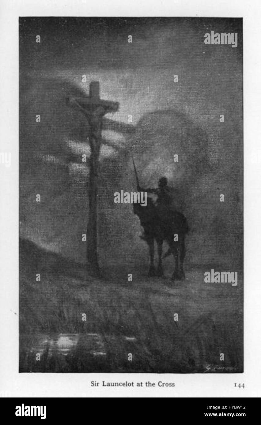 La "King Arthur Launcelot Cross" di Cutler è una scultura probabilmente ispirata alla leggenda arturiana, che raffigura il leggendario cavaliere Launcelot. Il pezzo riflette il tema medievale della cavalleria, del valore cavalleresco e degli ideali eroici della corte di re Artù. Foto Stock