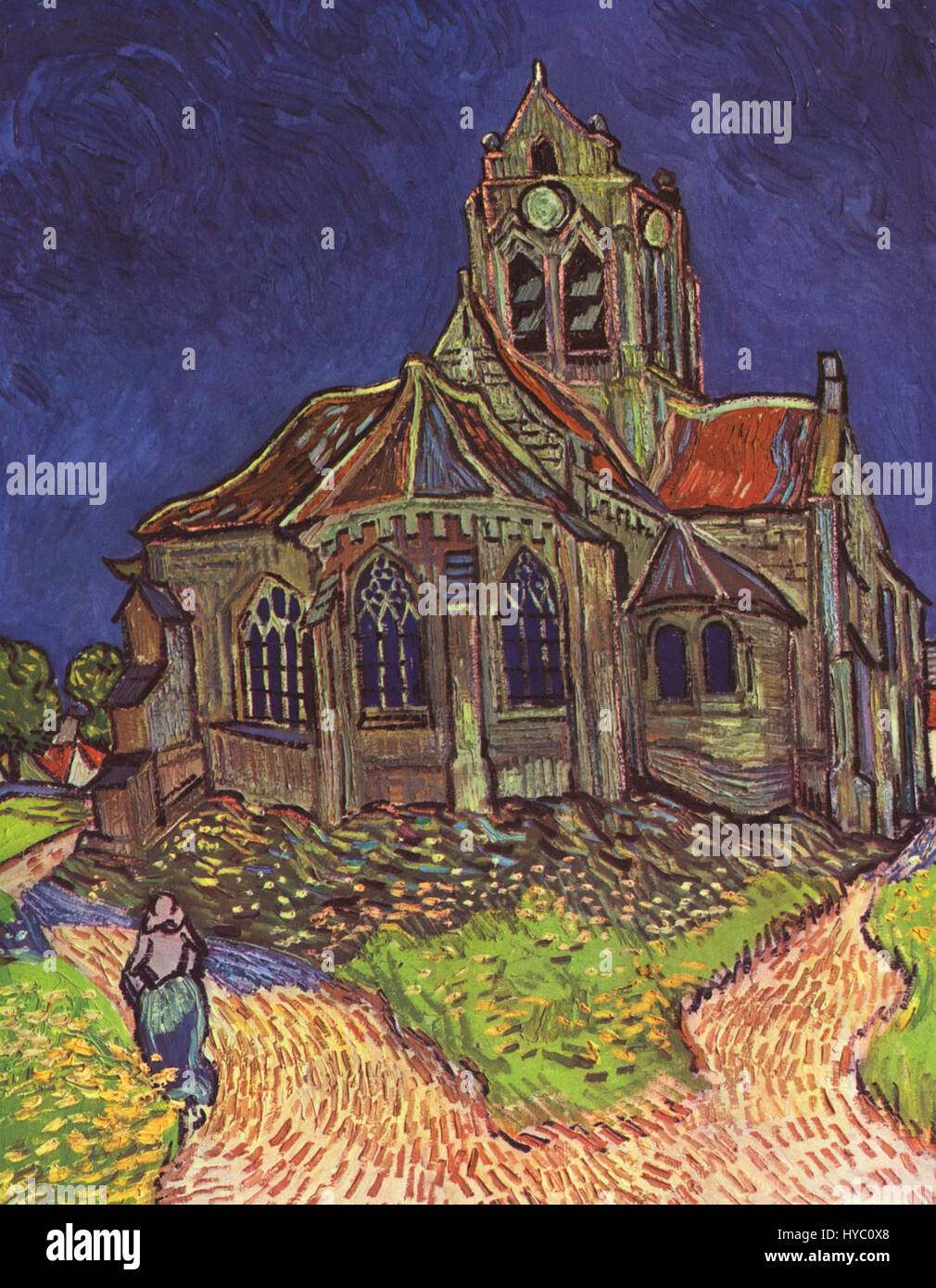 Un famoso dipinto di Vincent van Gogh, che mostra il suo uso distintivo di colore e pennellate. Lo stile di Van Gogh, caratterizzato da intensità emotiva e tonalità vibranti, è diventato iconico nel movimento post-impressionista. Foto Stock