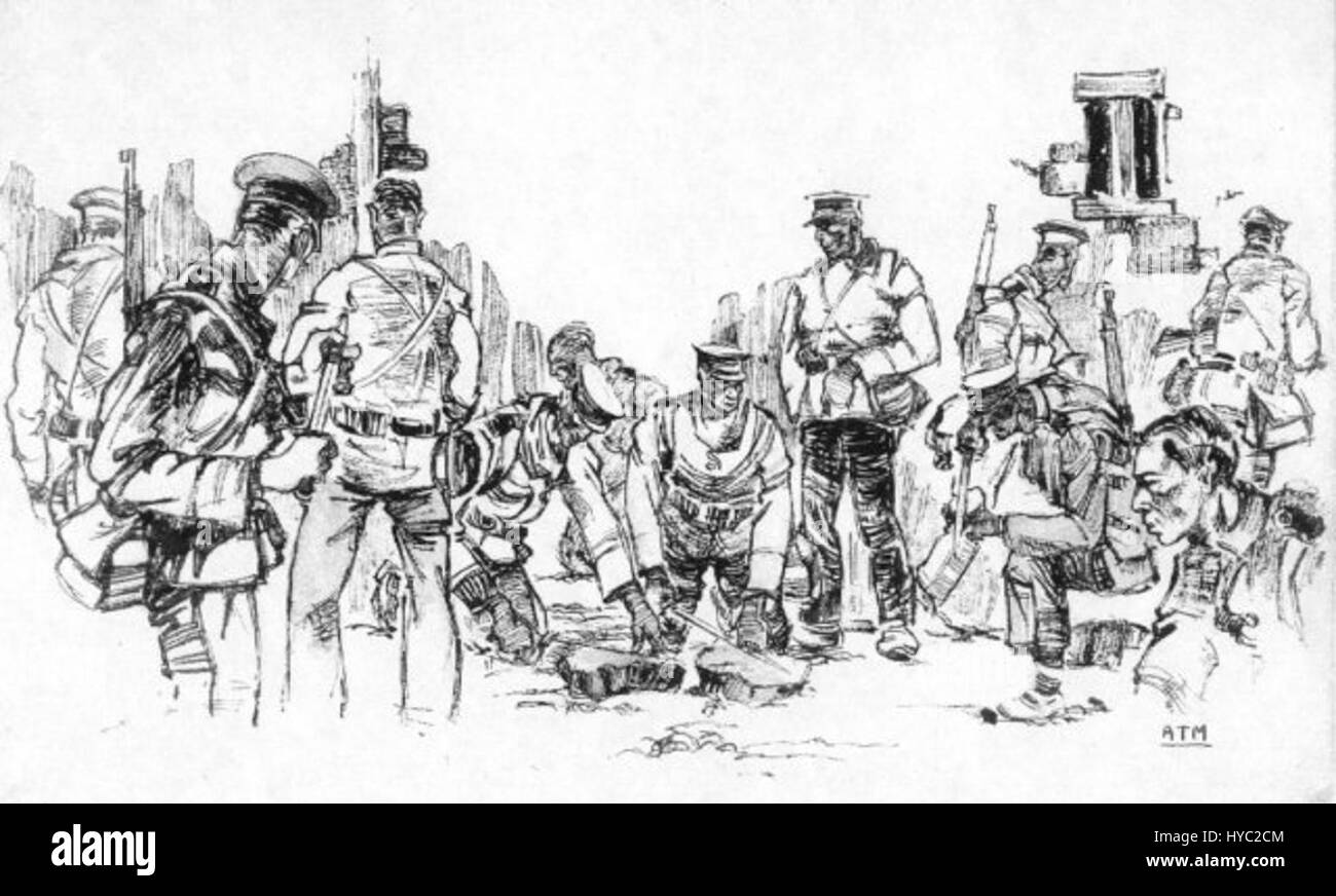 Questo momento storico del 1911 raffigura i soldati della Repubblica Cinese che si preparano alla battaglia, spinti dalla rabbia dopo la brutale morte del loro colonnello vicino a Nanchino. L'evento segna un punto significativo durante la Rivoluzione Xinhai. Foto Stock