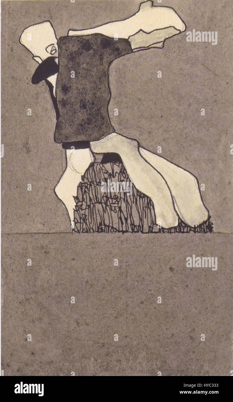 Egon Schiele Komposition mit zwei Gestalten ca1909 Foto Stock