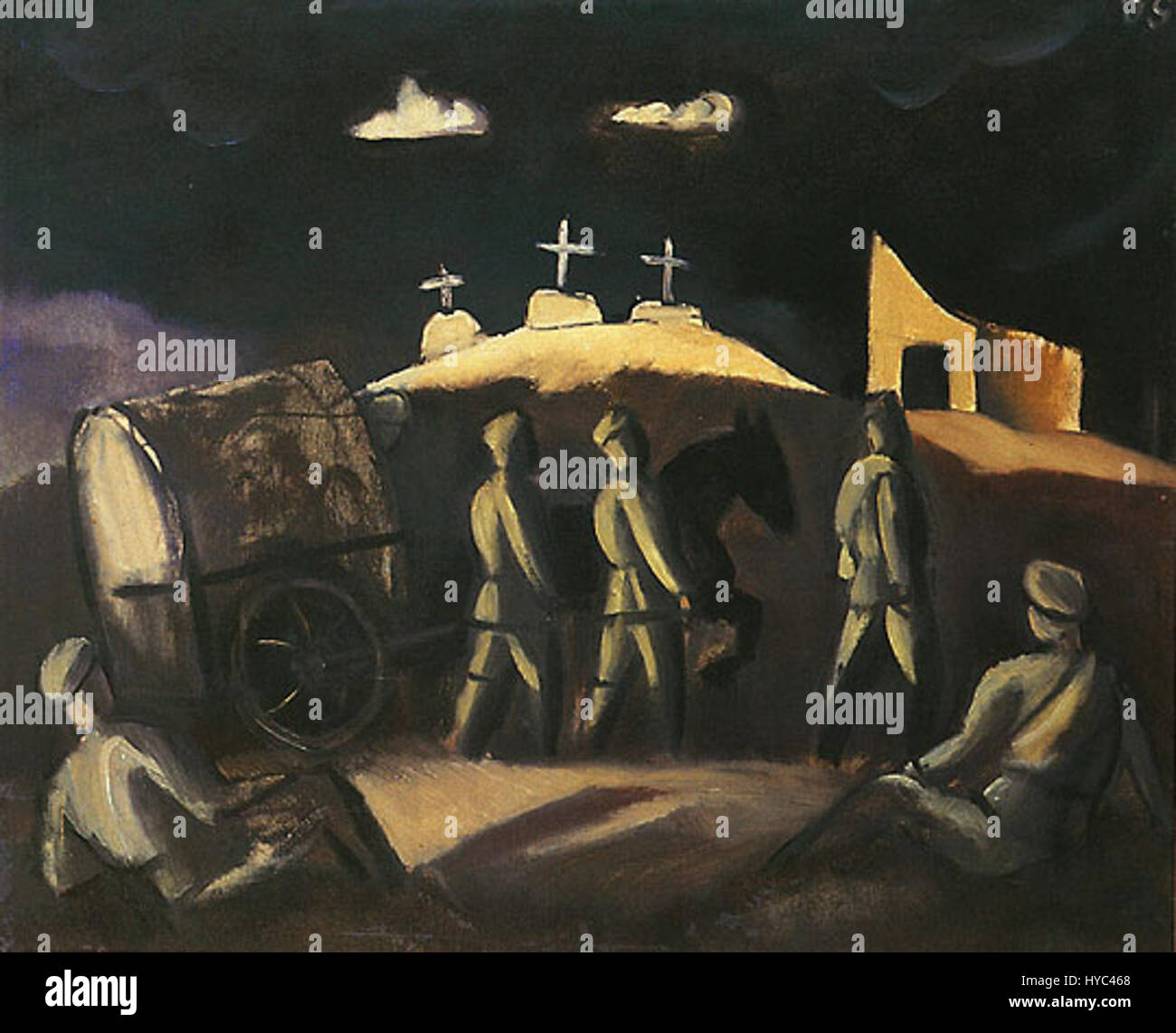 Le "croci bianche" di Grosvalds sono opere d'arte che probabilmente presentano elementi simbolici o religiosi, con croci che rappresentano la fede, il sacrificio o la perdita. Il pezzo potrebbe esplorare temi di spiritualità, identità e significato culturale nel contesto dell'arte cristiana o dell'Europa orientale. Foto Stock