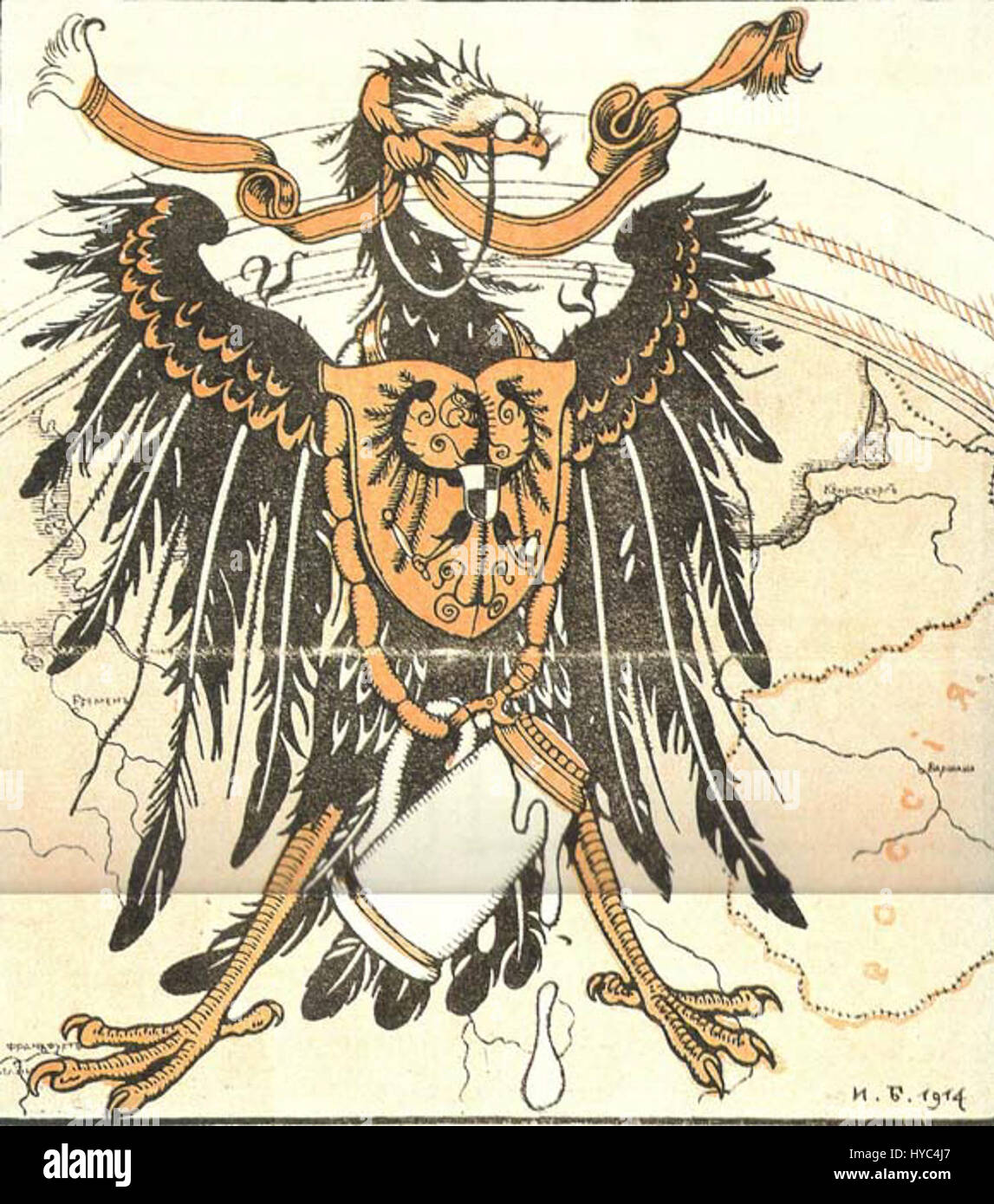 Ivan Biblibin era un artista russo di primo piano noto per il suo lavoro nell'illustrazione e nel design, in particolare per le sue dettagliate illustrazioni di fiabe russe. Il suo lavoro è riconosciuto per i suoi colori vivaci e lo stile folcloristico fantasioso. Foto Stock