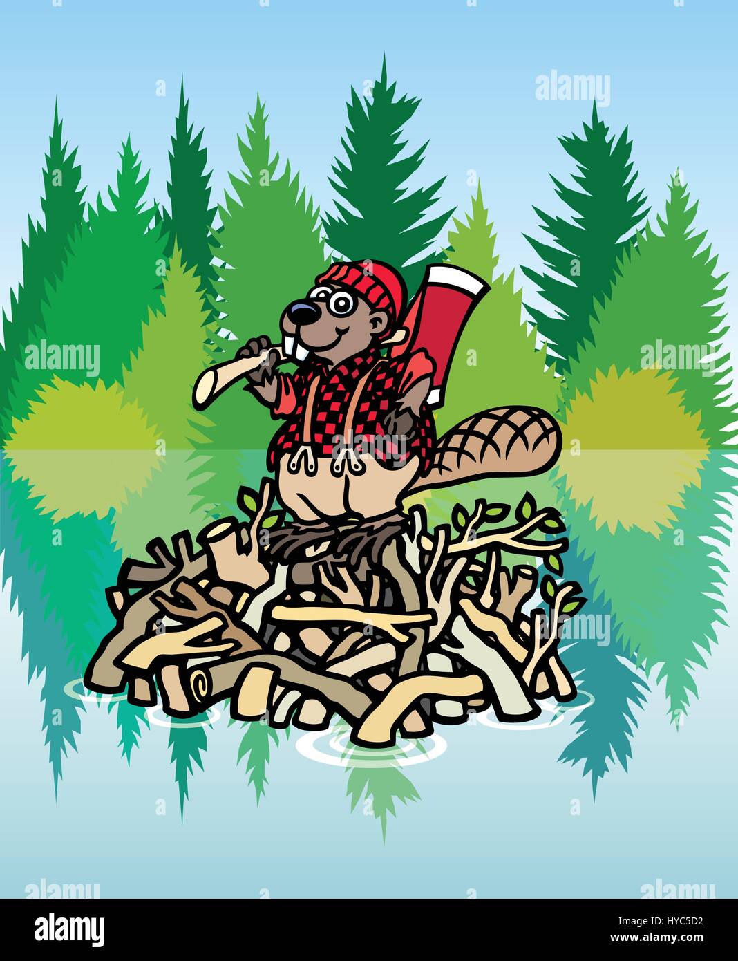 Jack di legname il Beaver. Illustrazione Vettoriale