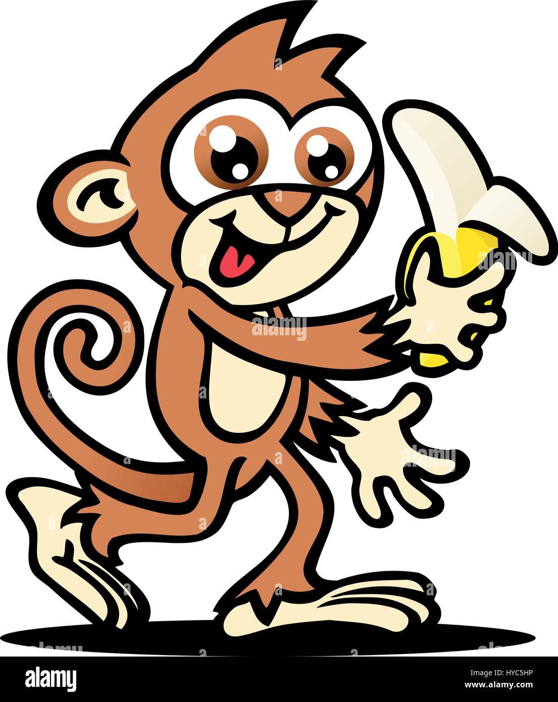 Crazy carino scimmia. illustrazione vettoriale. Illustrazione Vettoriale
