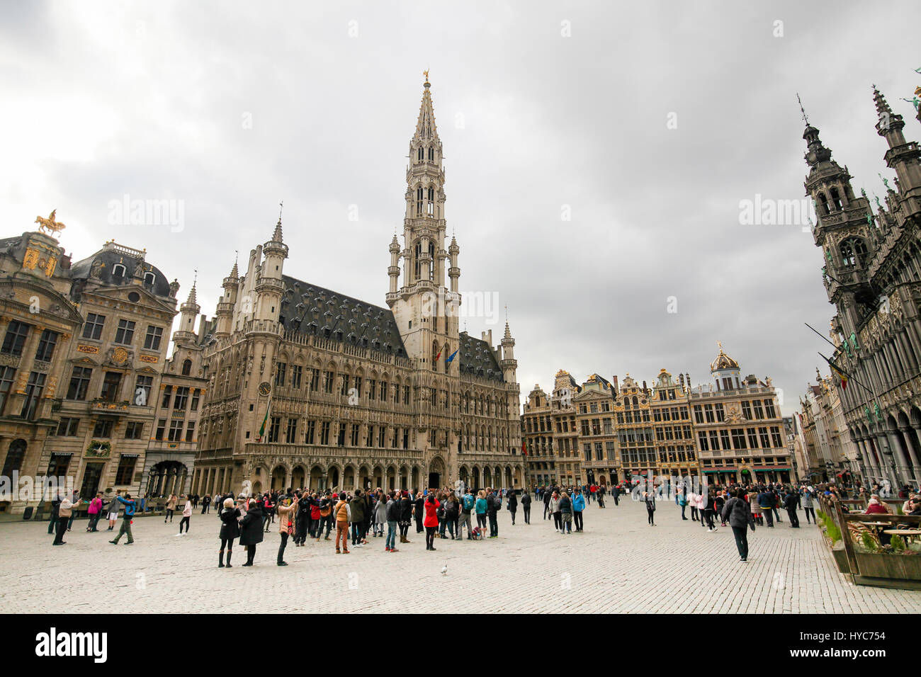 Municipio presso la Grand Place nel centro di Bruxelles, Belgio. Foto Stock