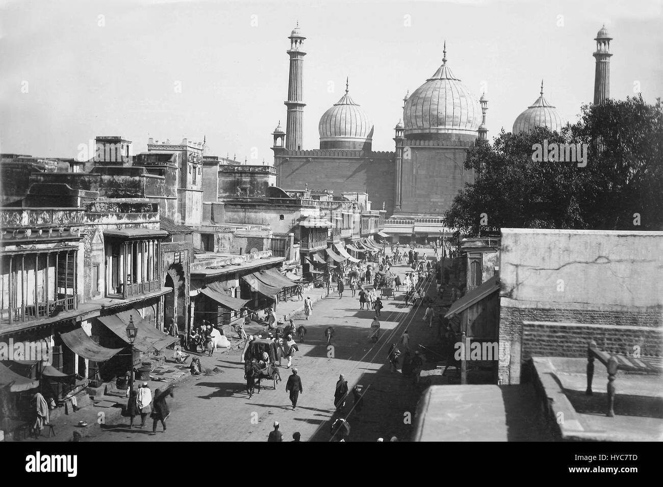 Jama Masjid, vecchia immagine del 1900, Delhi , India, Asia, 1913 Foto Stock