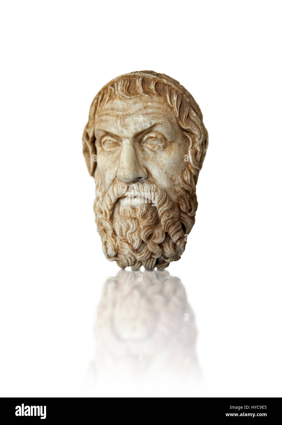 Romano scultura in marmo busto di Sofocle, tipo Farnese, I secolo d.c. copia da un originale del IV secolo A.C. Hellanistic originale greco, inv 6413, musa Foto Stock