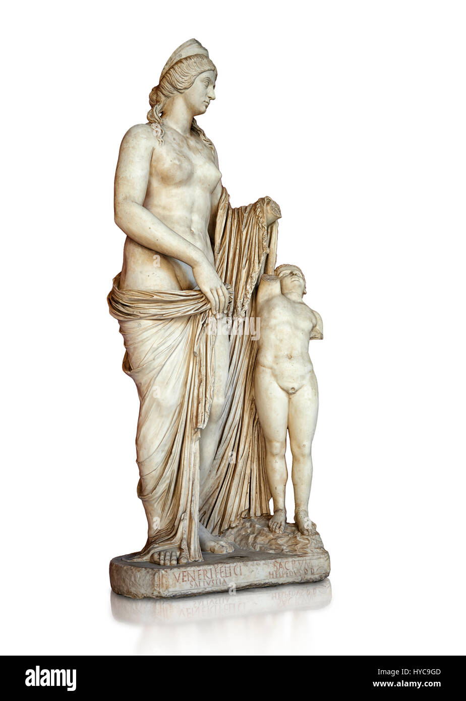 Ii secolo statua romana di Venere conosciuta come la Venere Felice, ispirato alla stsue ellenistica di Afrodite di Cnido realizzato da scultore greco Praixite Foto Stock