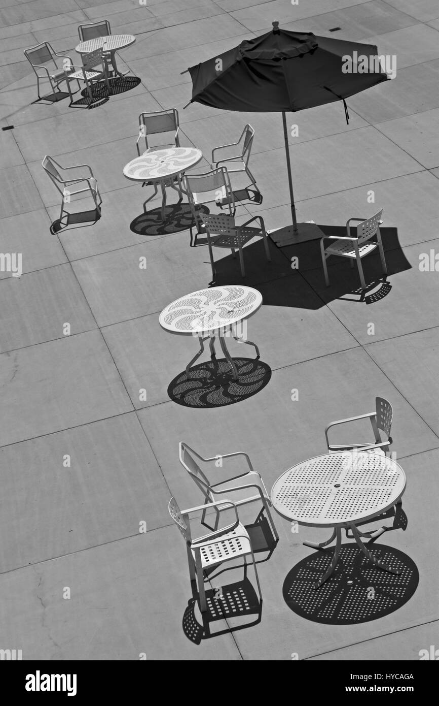 Tavoli e sedie, San Diego, California, Stati Uniti d'America Foto Stock