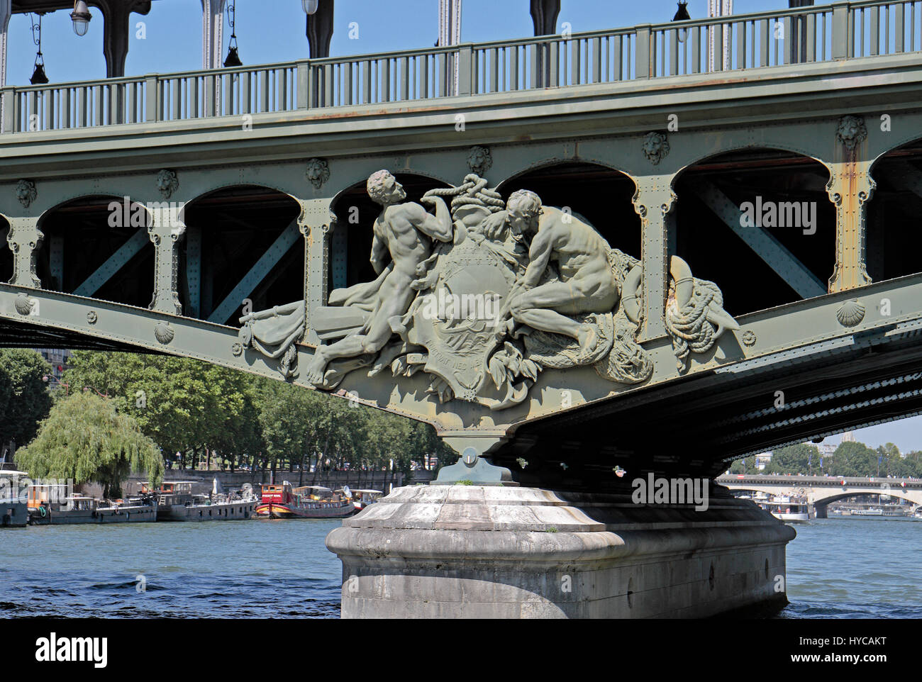 Dettagli sul Pont de Bir-Hakeim (Bir-Hakeim) ponte sul Fiume Senna a Parigi, Francia. Foto Stock