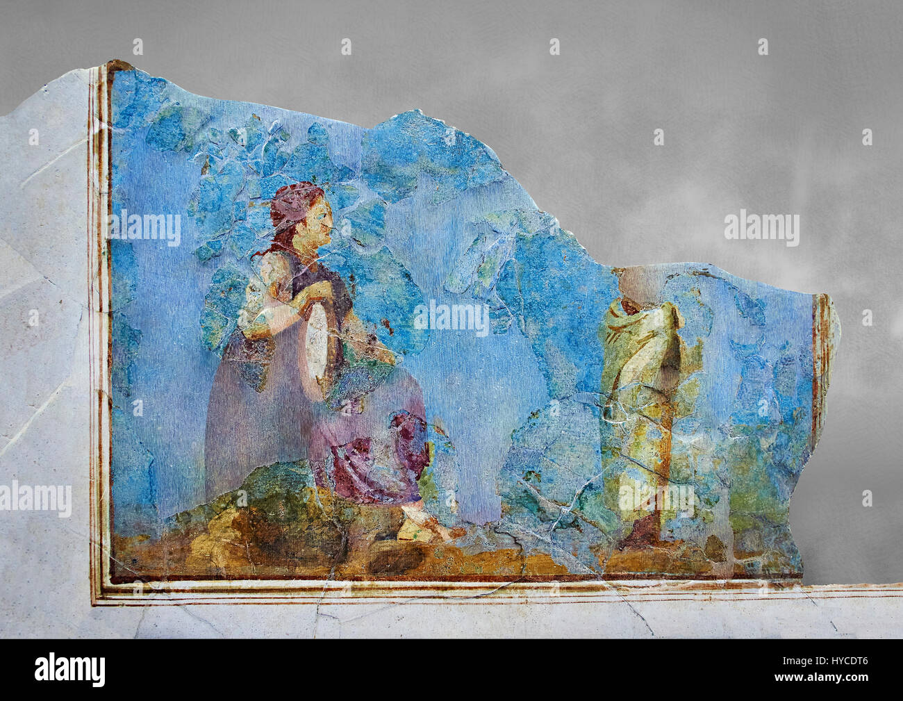 Affresco romano decorazioni murali da ville di Roma. Museo Nazionale Romano ( Museo Nazionale Romano), Roma, Italia. Foto Stock
