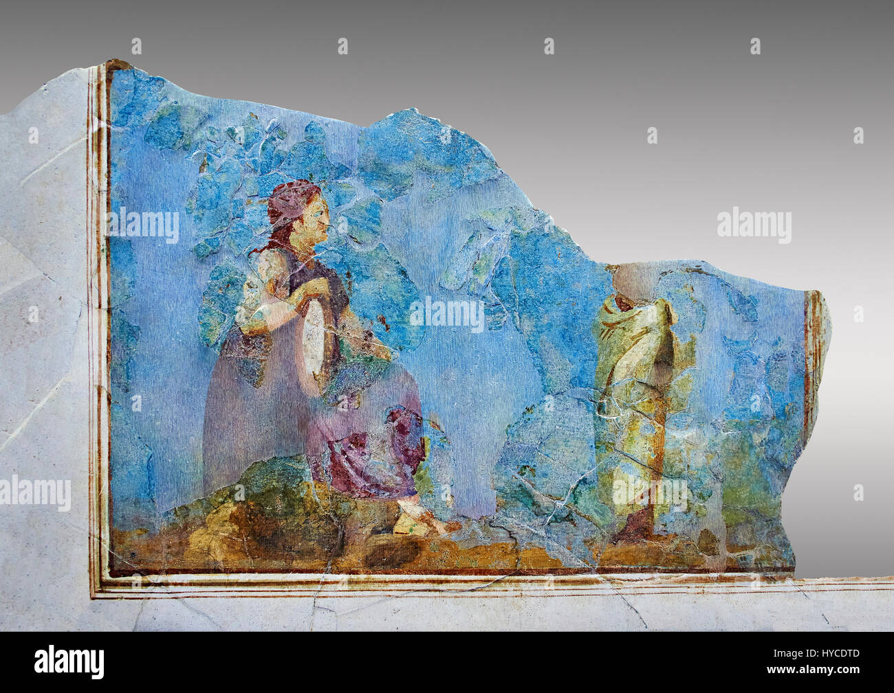 Affresco romano decorazioni murali da ville di Roma. Museo Nazionale Romano ( Museo Nazionale Romano), Roma, Italia. Foto Stock
