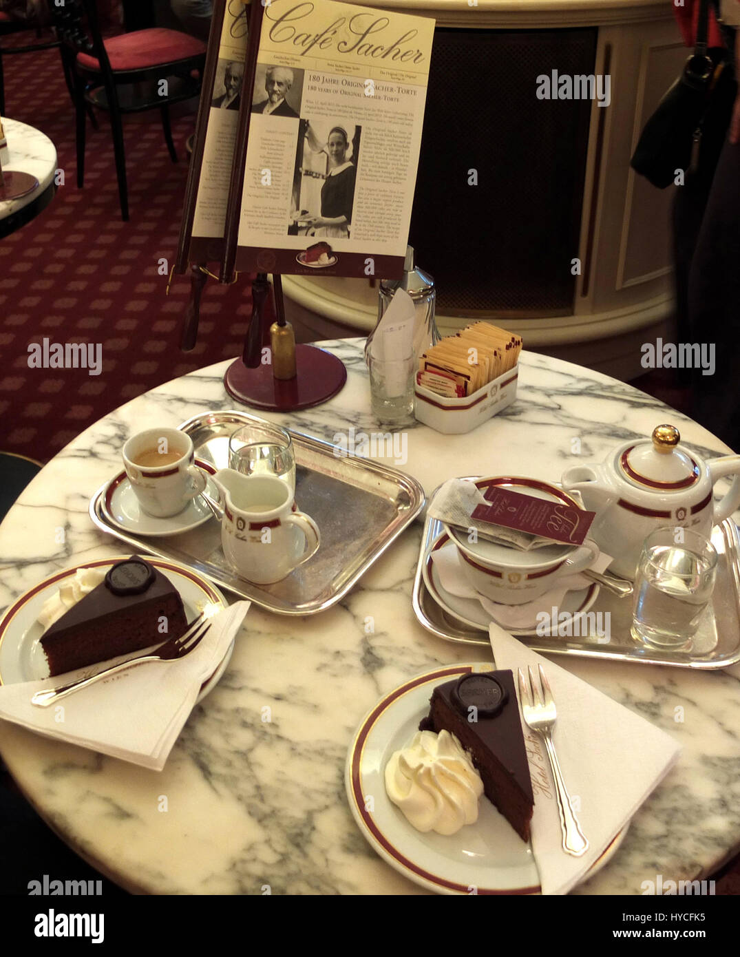 Wien, Café Sacher Foto Stock