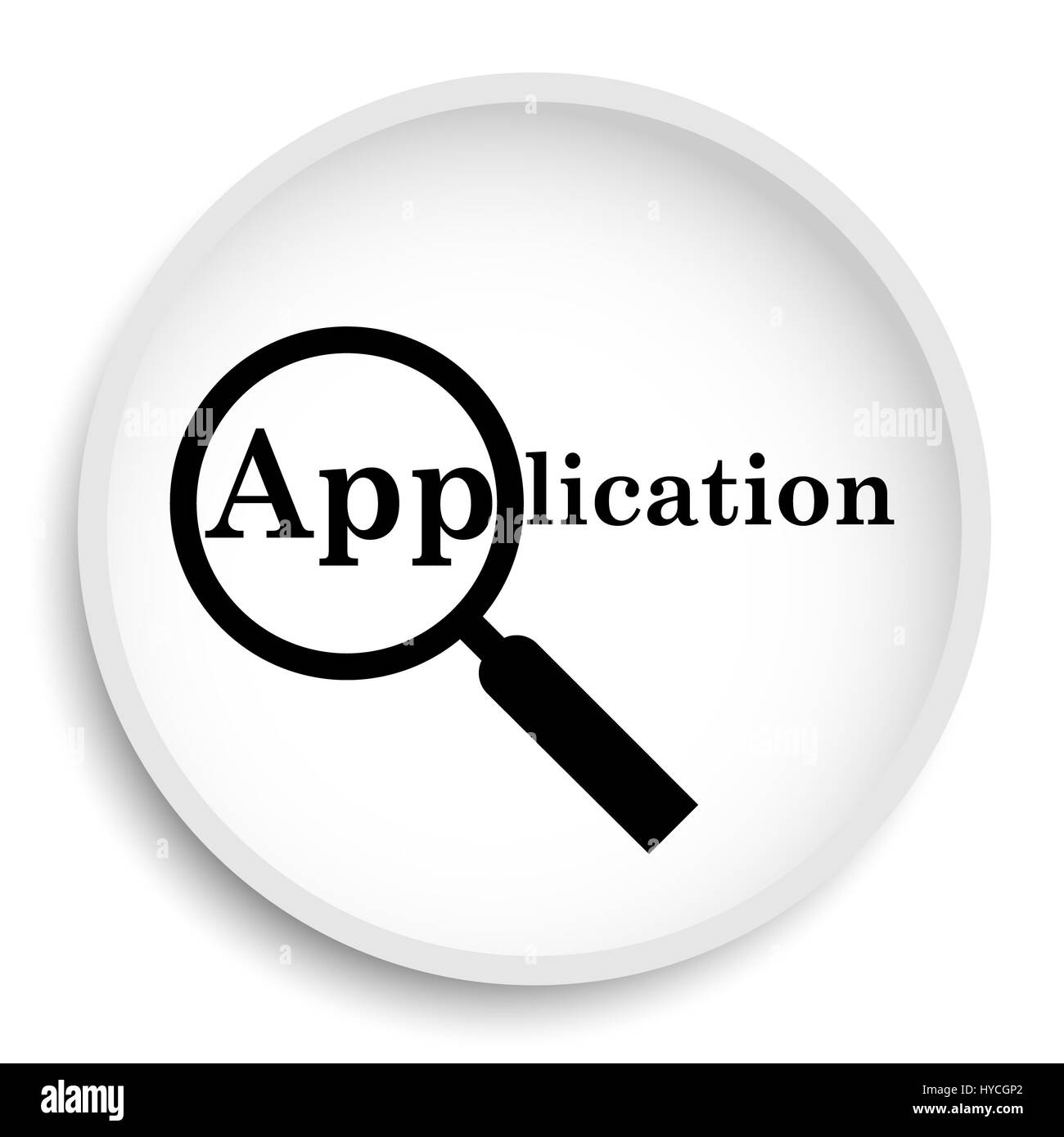 Icona dell'applicazione. Sito web dell'applicazione pulsante su sfondo bianco. Foto Stock