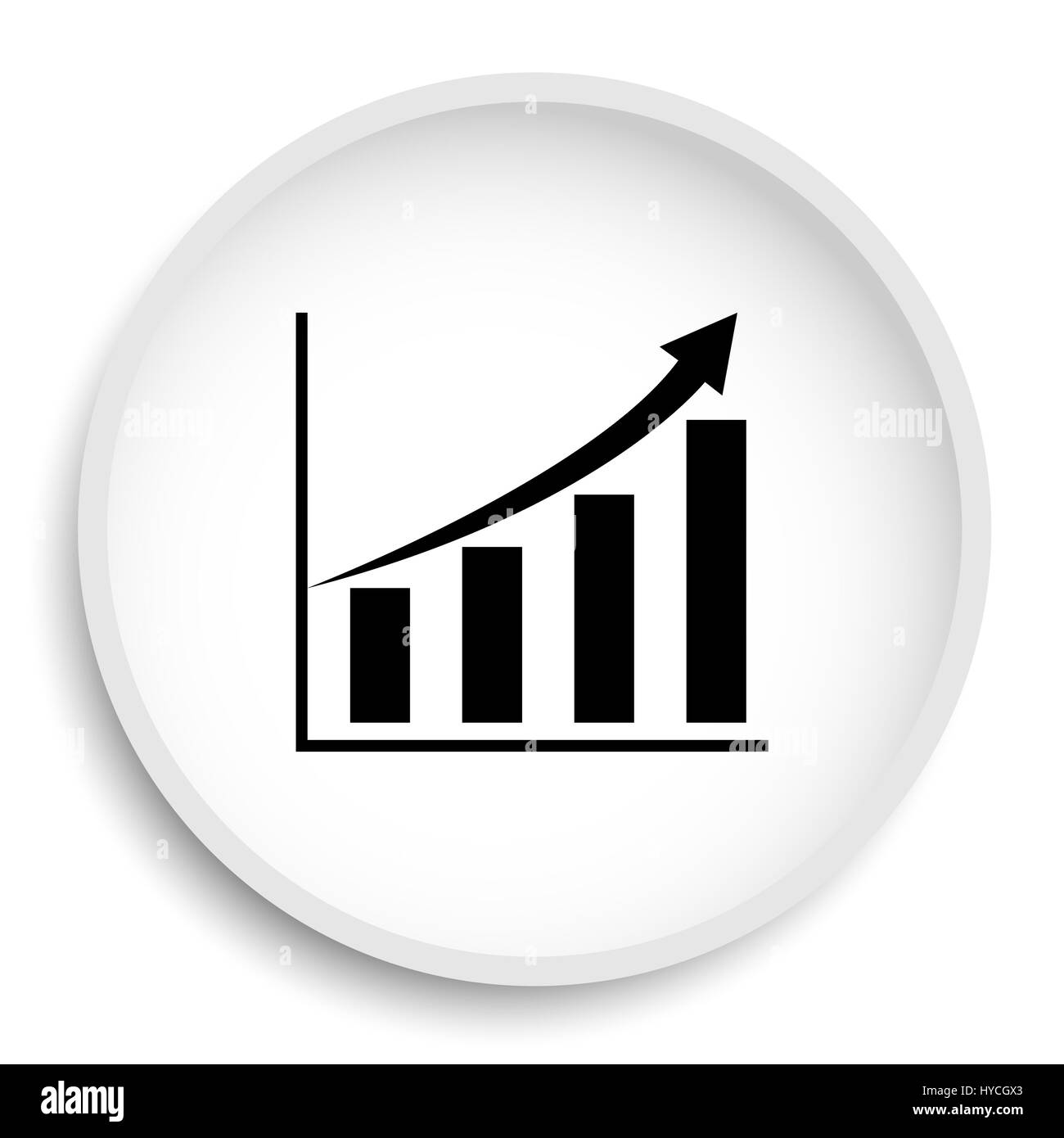Icona del grafico. Sito web Grafico pulsante su sfondo bianco. Foto Stock