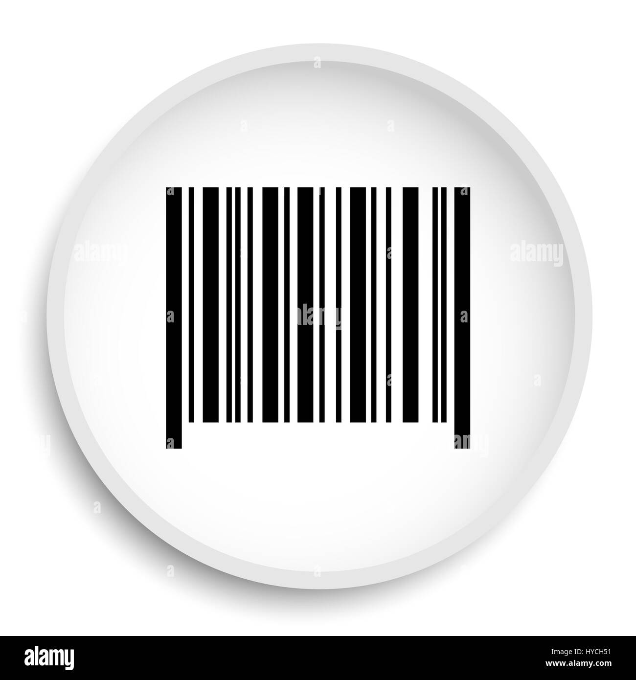 Icona del codice a barre. Sito web di codici a barre pulsante su sfondo bianco. Foto Stock