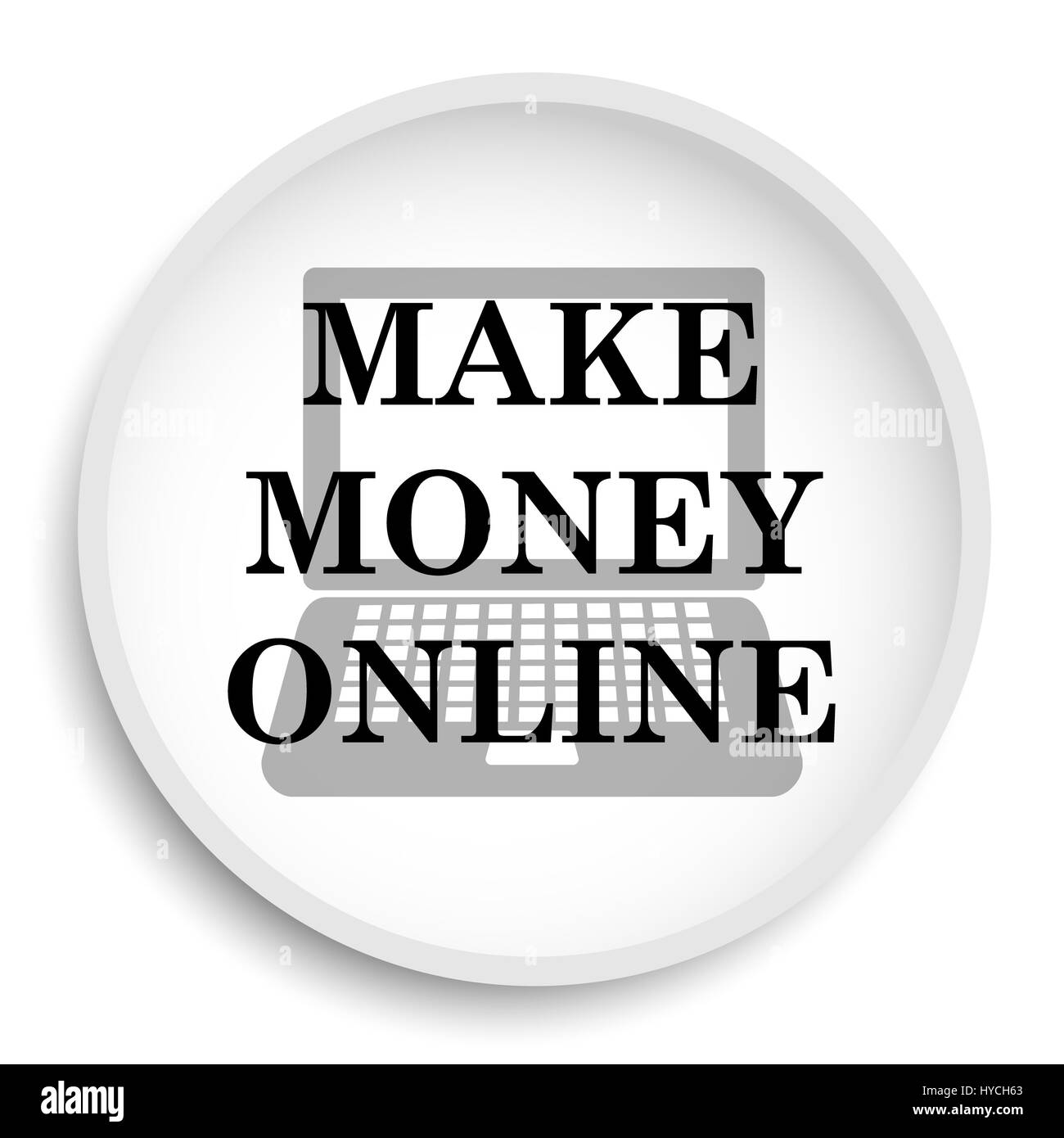 Rendere i soldi in linea icona. Fare soldi online sito web pulsante su sfondo bianco. Foto Stock