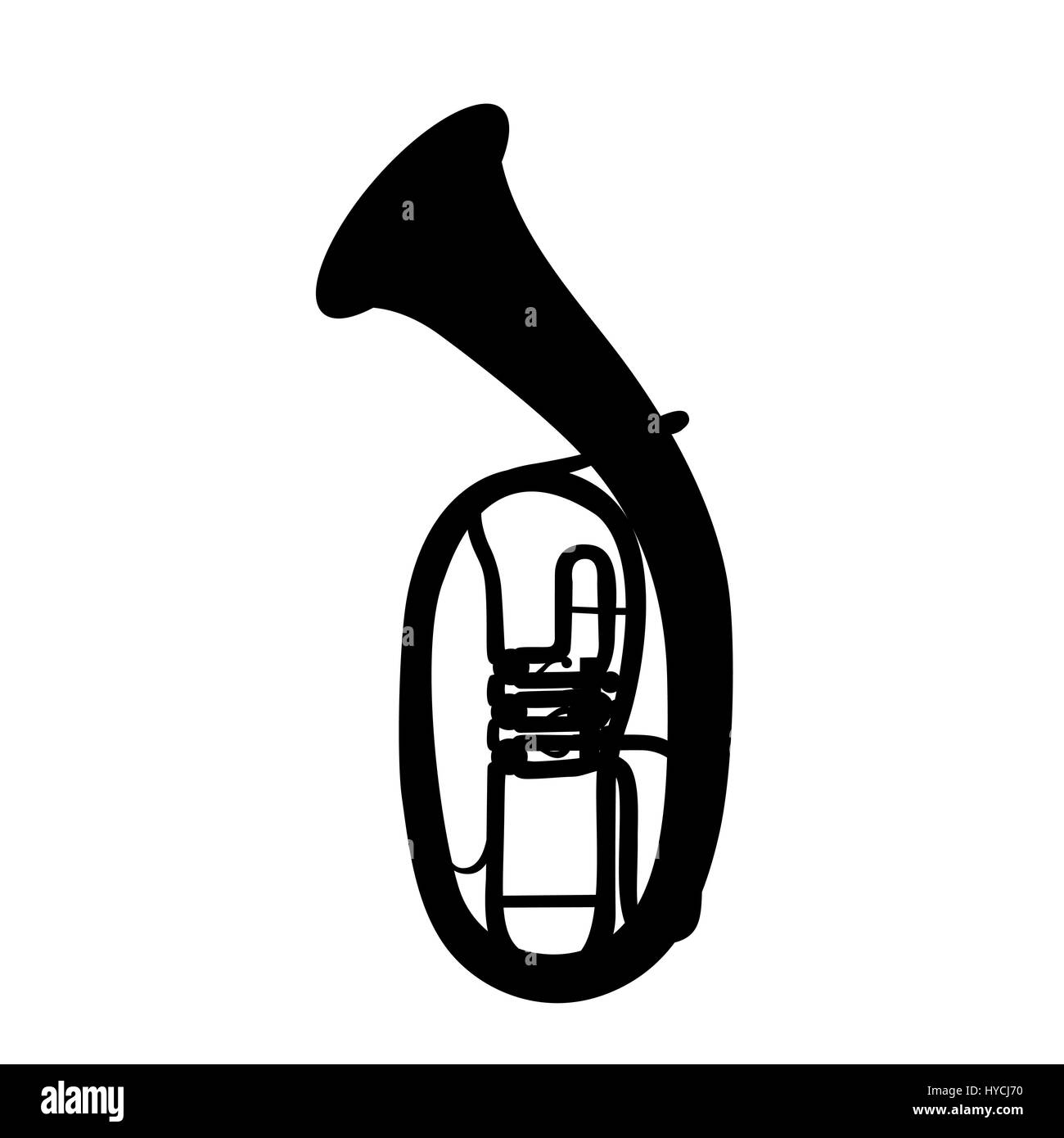 Ampiamente Menzurny strumento in ottone Tubo. Illustrazione Vettoriale. Illustrazione Vettoriale