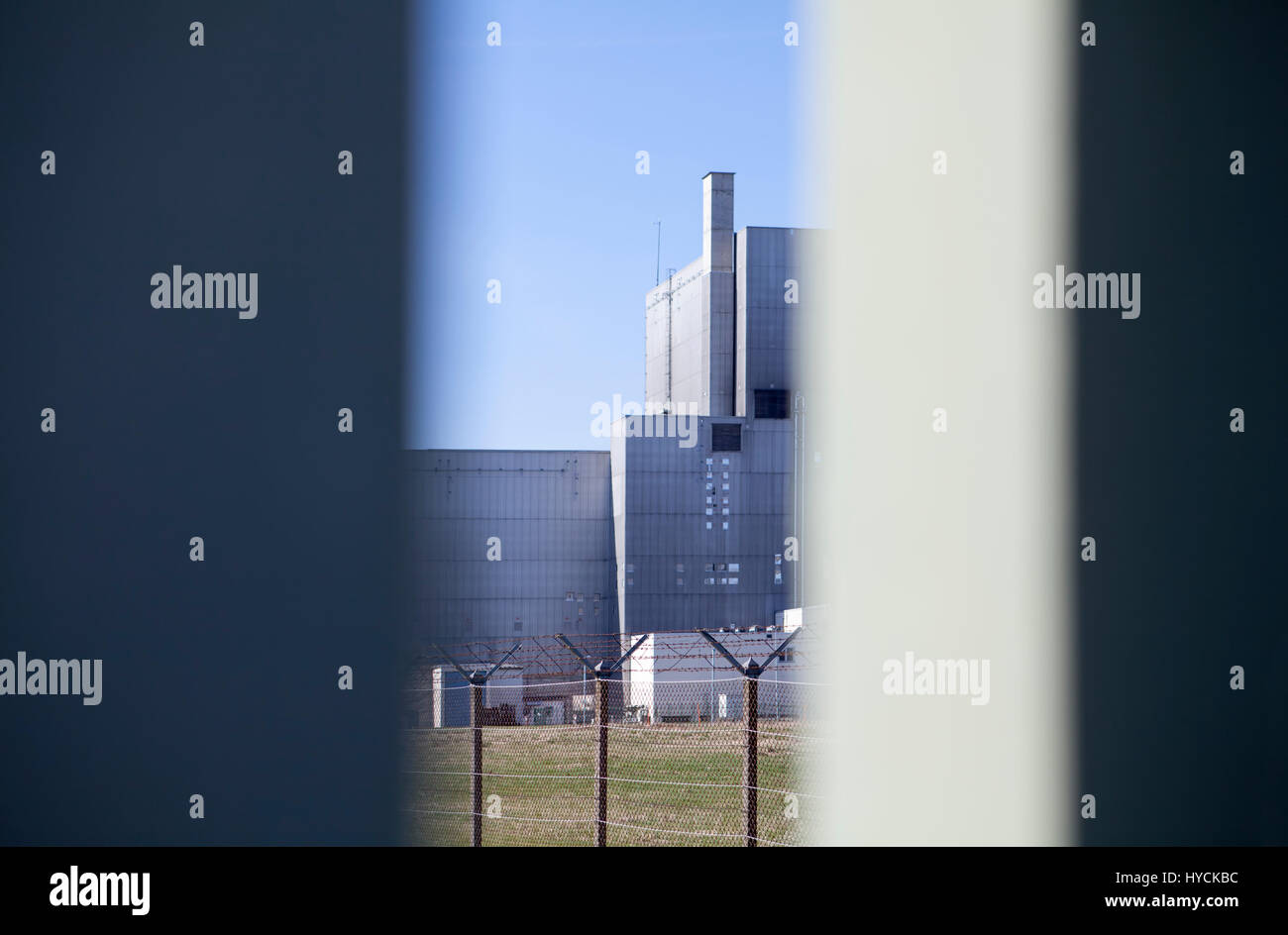 Il dismesso il nucleare reattore Würgassen, Beverungen, Nord Reno-Westfalia, Germania Foto Stock