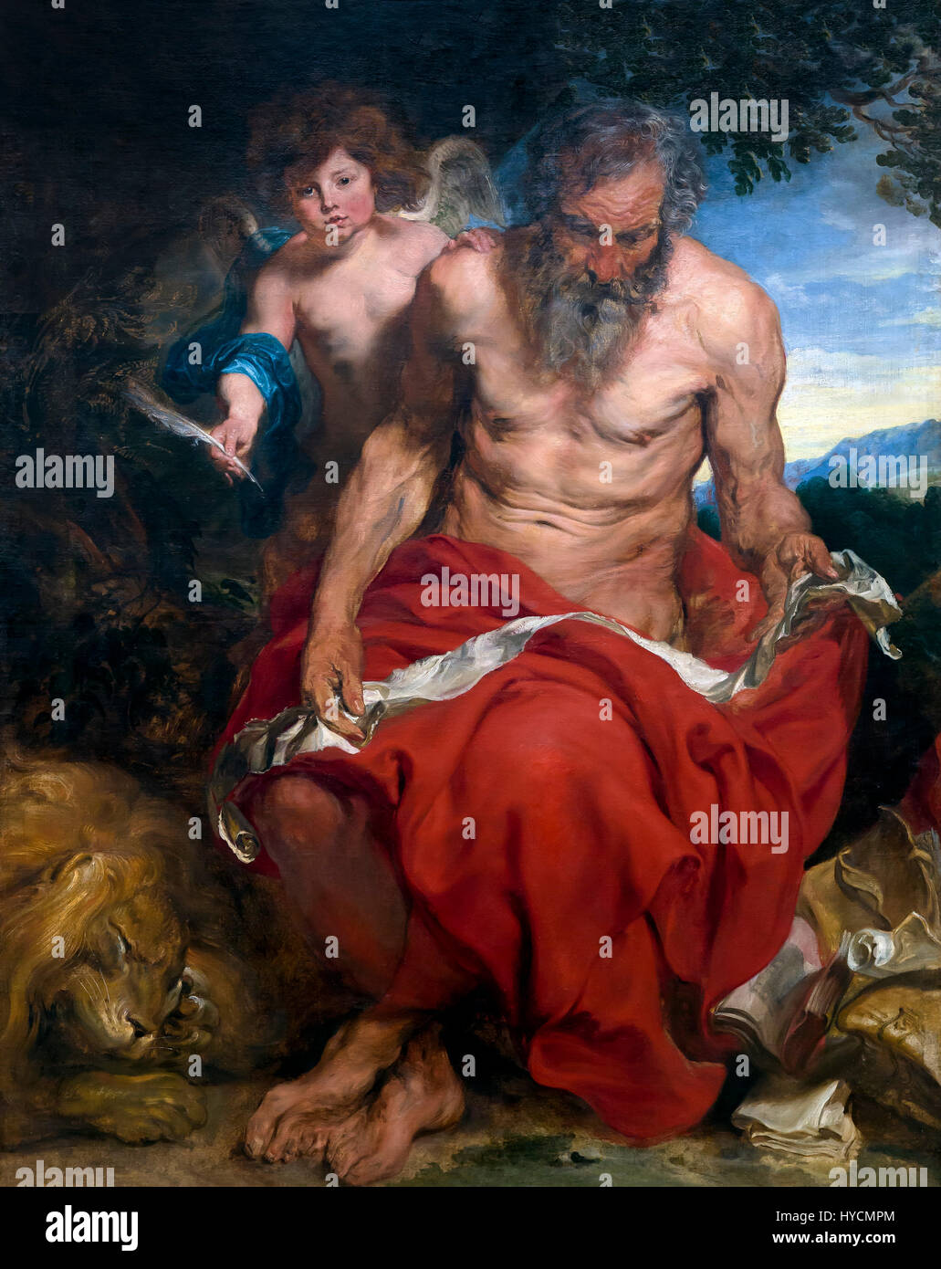Saint Jerome, di Anthony van Dyck, 1618-1620, Boijmans van Beuningen Museum, Rotterdam, Paesi Bassi, Europa Foto Stock
