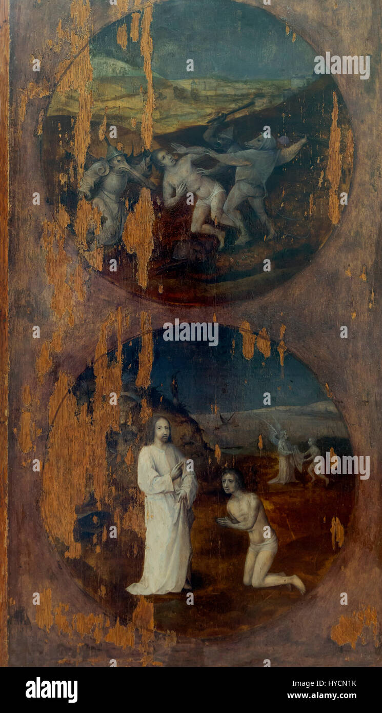 Popolo afflitto da demoni salvato da Cristo, da Hieronymus Bosch, circa 1515, Boijmans van Beuningen Museum di Rotterdam Paesi Bassi, Europa Foto Stock