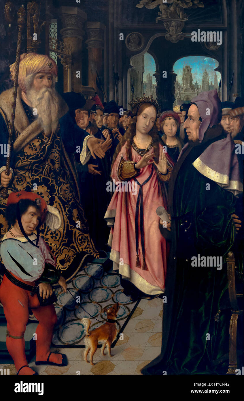 La disputa di Santa Caterina di Alessandria, di Jan provoost, 1520-1525, Boijmans van Beuningen Museum di Rotterdam Paesi Bassi, Europa Foto Stock