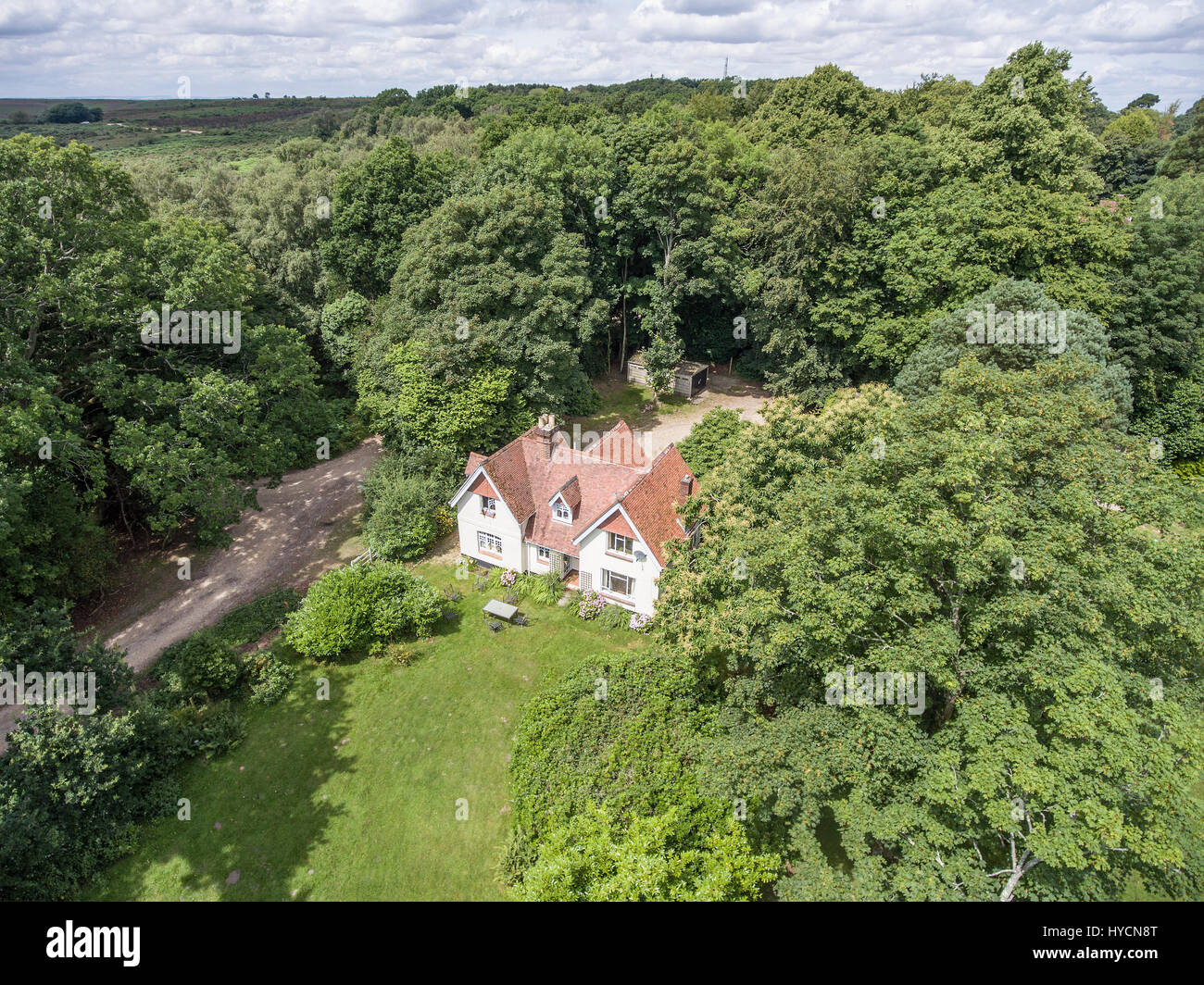 Vedute aeree di gran belle case unifamiliari in Dorset Regno Unito Foto Stock