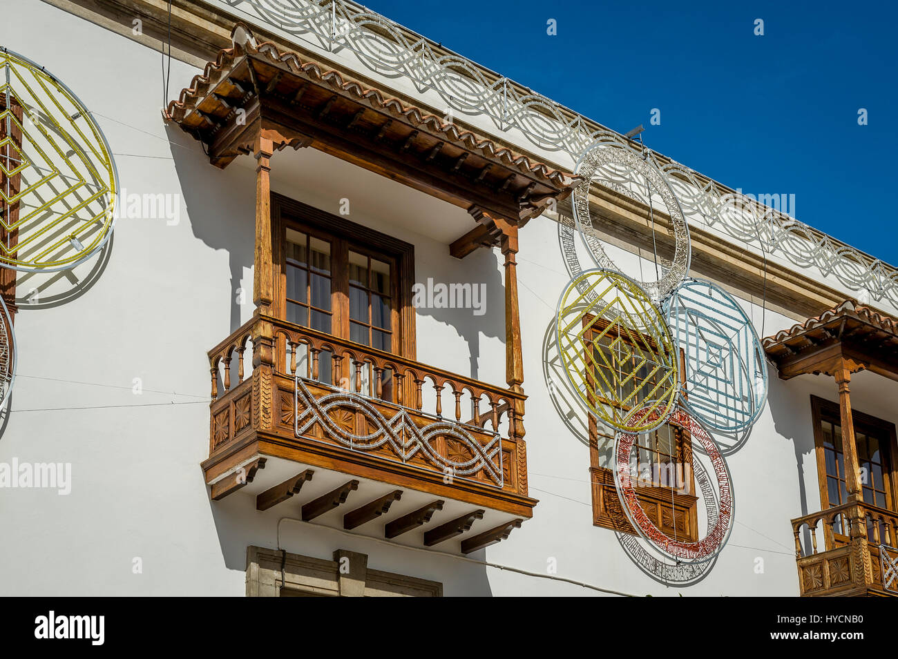 Tradizionale balcone Canarie Foto Stock