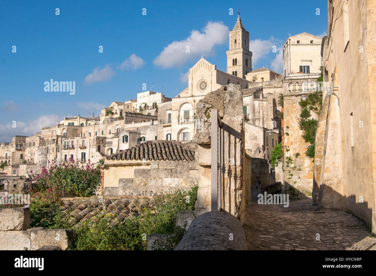 Italia antica città di Matera, Sito del Patrimonio Mondiale e capitale europea della cultura per il 2019. Foto Stock