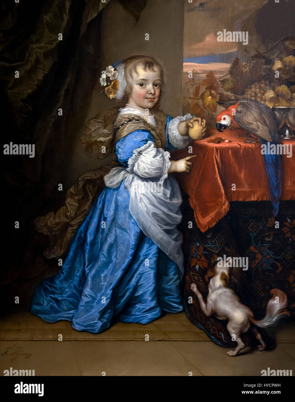 Ritratto di Anna Elisabeth van Limborgh, da Adriaen Hannerman, 1665, Gemeentemuseum, l'Aia, Paesi Bassi, Europa Foto Stock