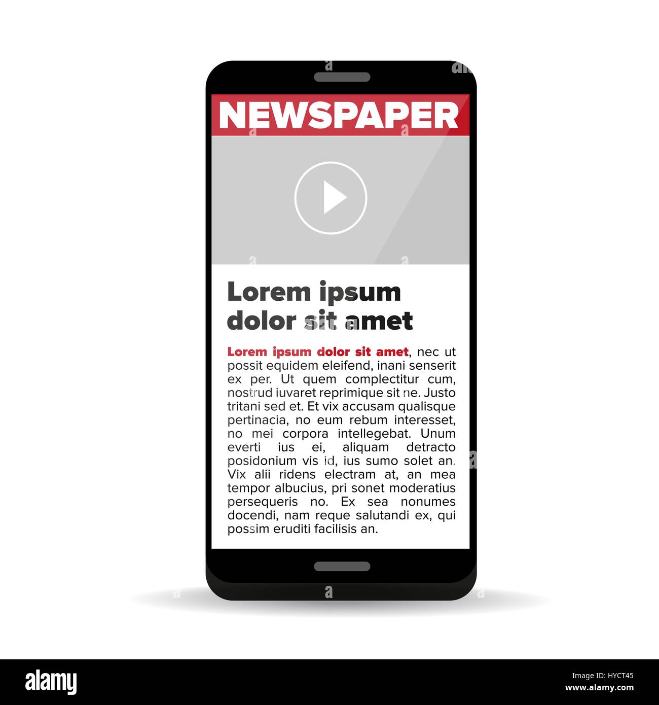 Giornale su smartphone dello schermo Illustrazione Vettoriale