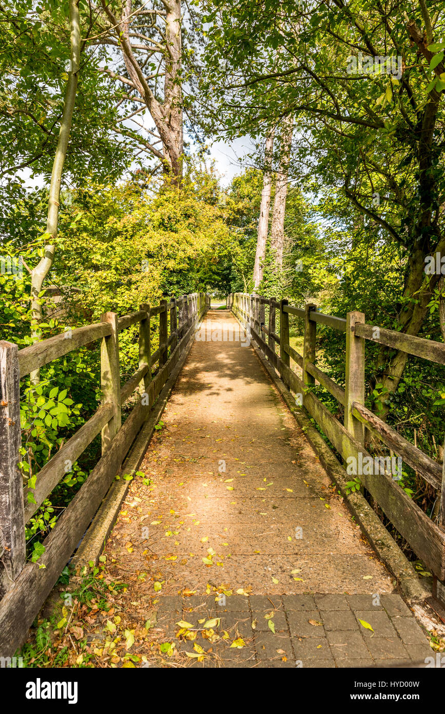 Il vecchio ponte di legno. Naturale sfondo vintage. Foto Stock