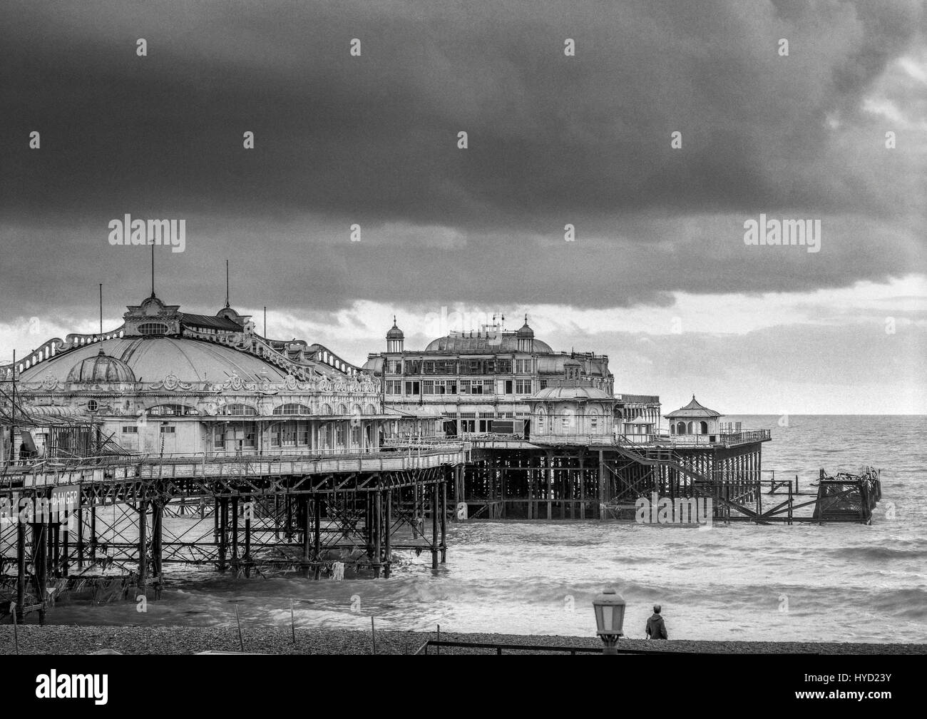 Brighton Il Molo Ovest sul lungomare in circa 1987 Foto Stock