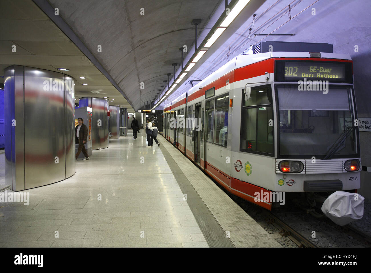 DEU, la Germania, la zona della Ruhr, Bochum, stazione metropolitana Bochumer Verein Jahrhunderthalle. Foto Stock