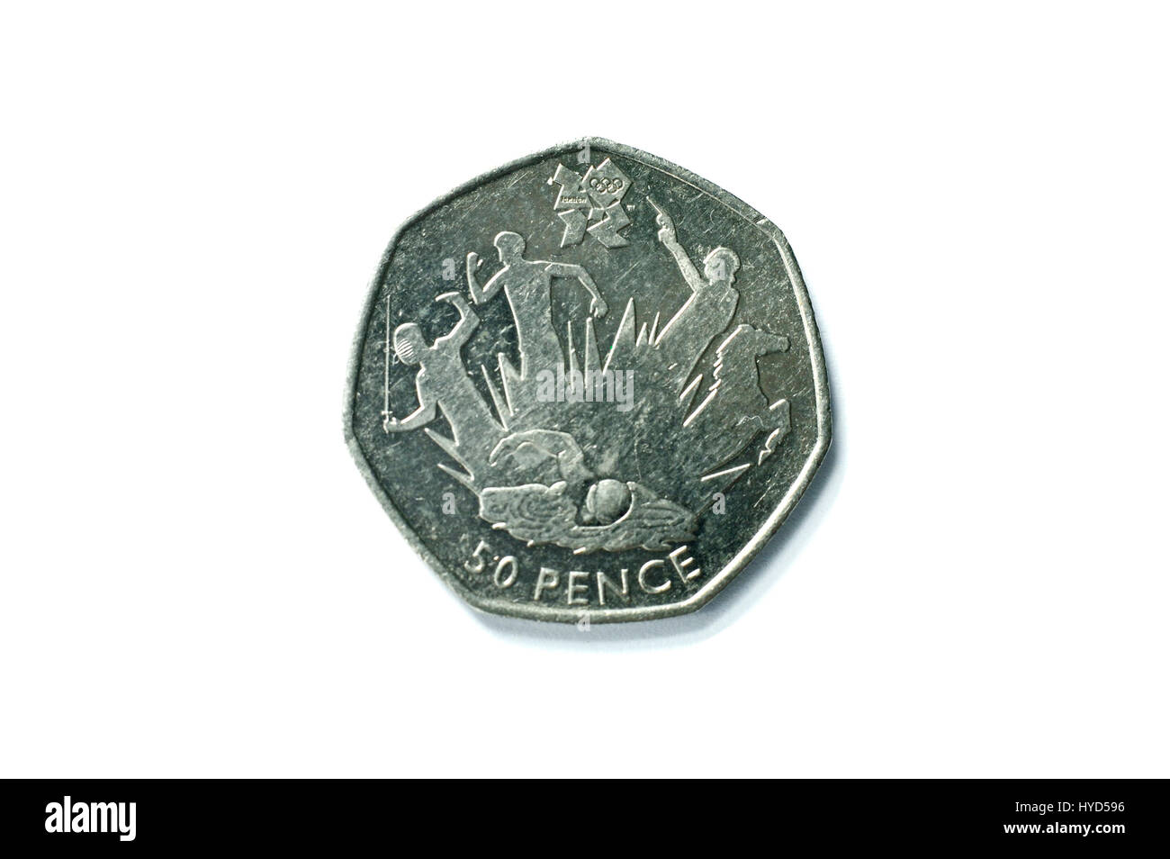 Singolare celebrazione 50 pence UK coin Foto Stock