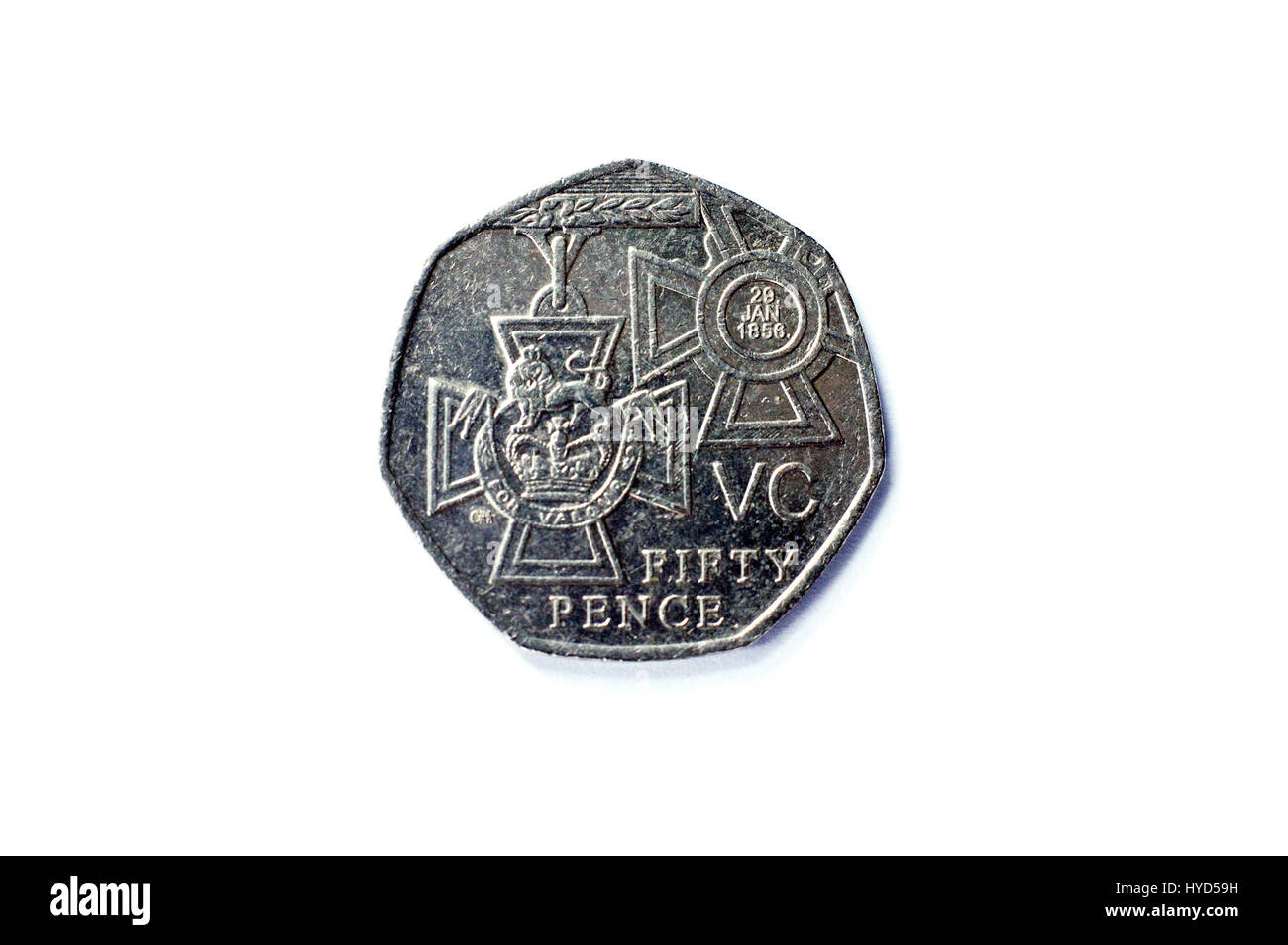 Singolare celebrazione 50 pence UK coin Foto Stock