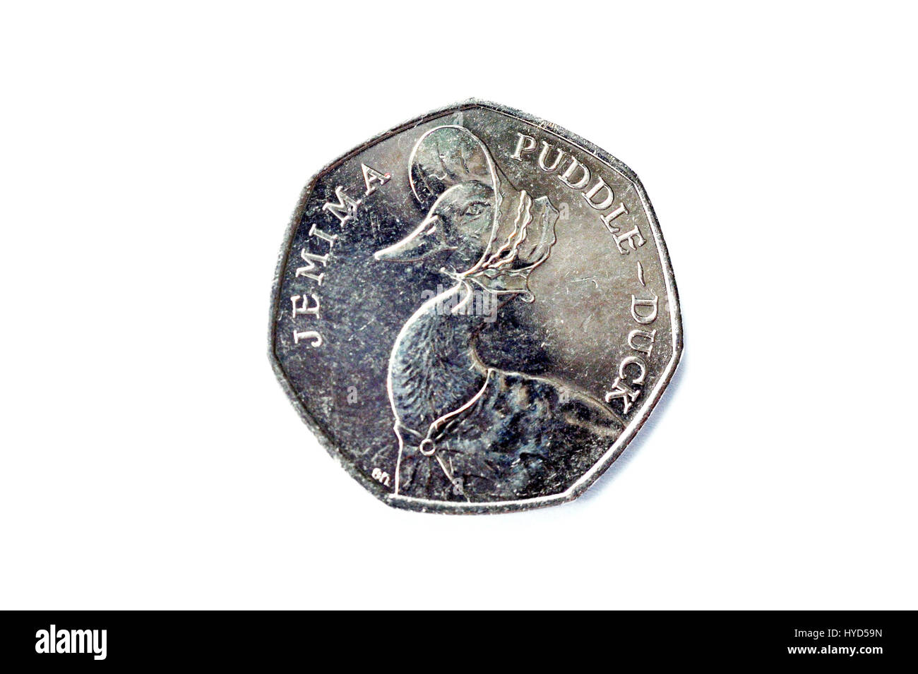 Singolare celebrazione 50 pence UK coin Foto Stock