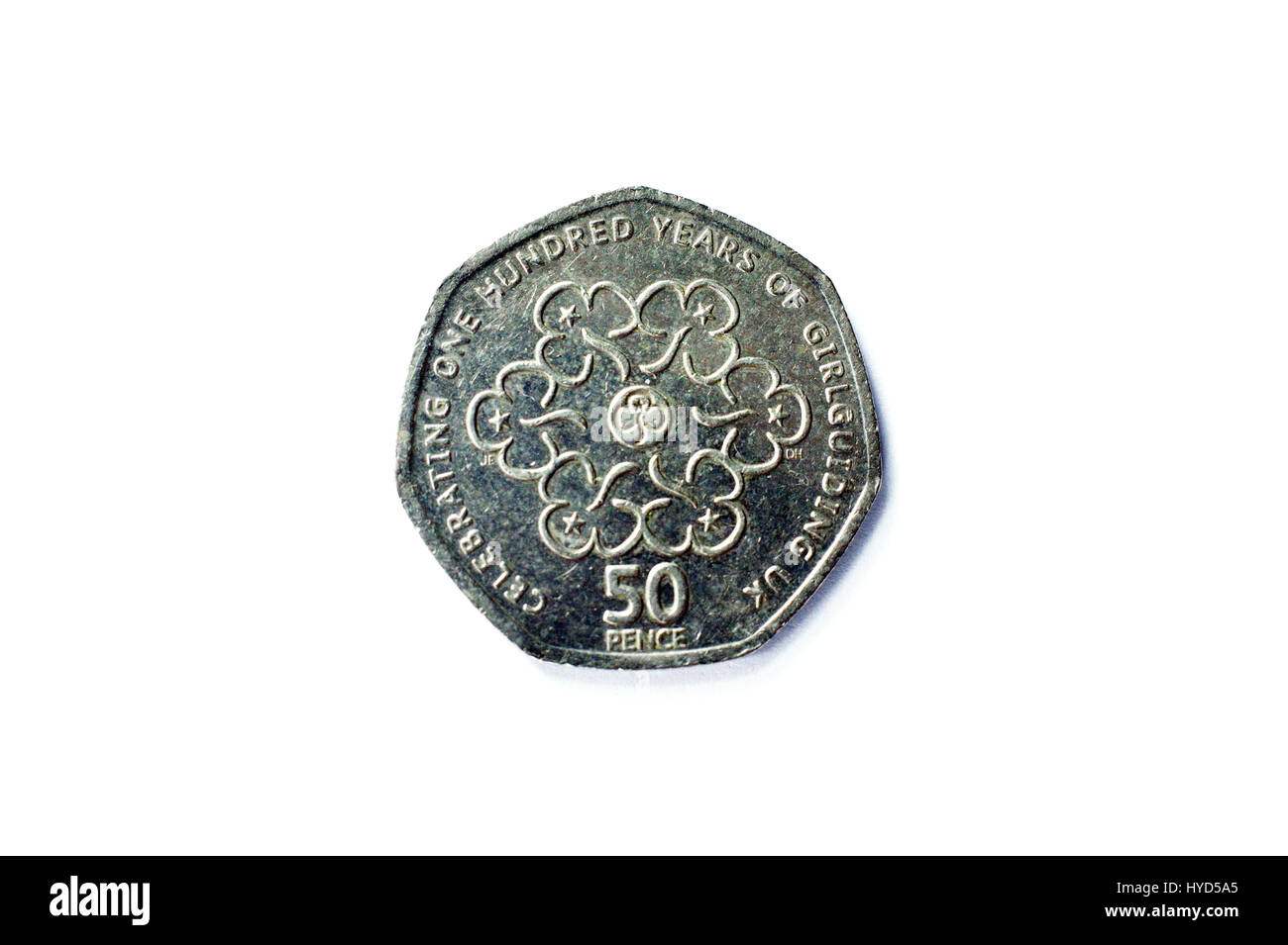Singolare celebrazione 50 pence UK coin Foto Stock