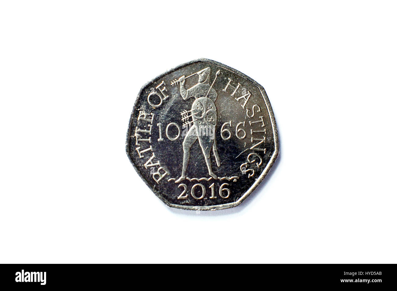 Singolare celebrazione 50 pence UK coin Foto Stock